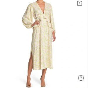 Topshop Floral Print Double V-Neck Long Sleeve Maternity Dress